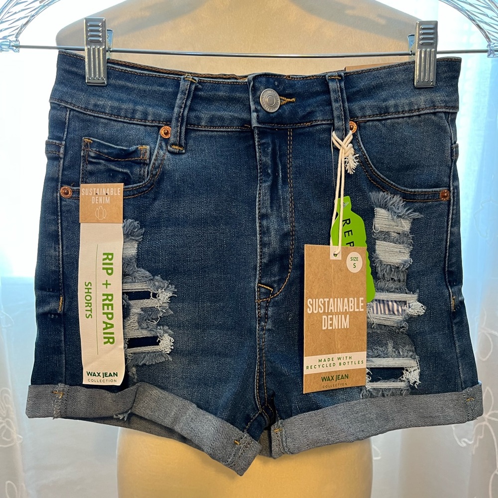 NEW WAX JEAN SUSTAINABLE DENIM JEANS SHORTS